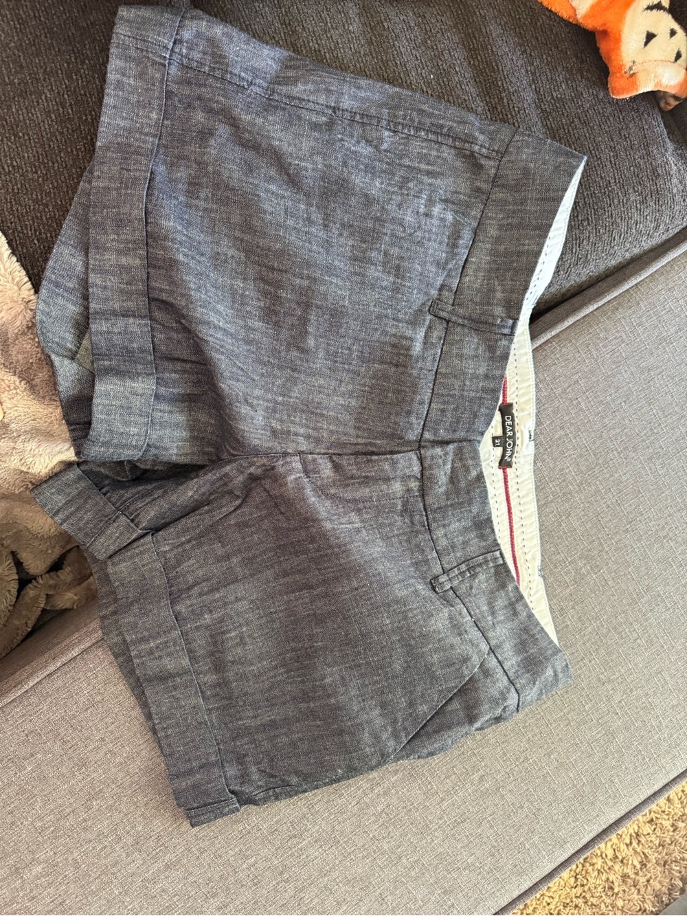 Dear John Heathered blue Jean-Look Shorts